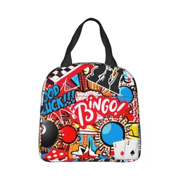 Bolsas de almuerzo con aislamiento nocturno para juego de Bingo, contenedor de comida portátil para damas, bolsa enfriadora, bolsa de almuerzo, bolsa de almacenamiento de alimentos para Picnic escolar