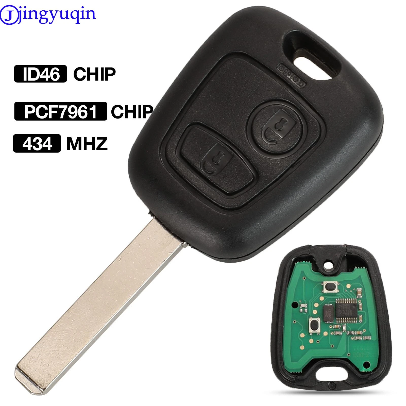 jingyuqin New 5pcs Replacement 433MHZ ID46 PCF7961 Chip Remote Car Key Control Keyless For Peugeot 307 Citroen C1 C3 VA2 Blade