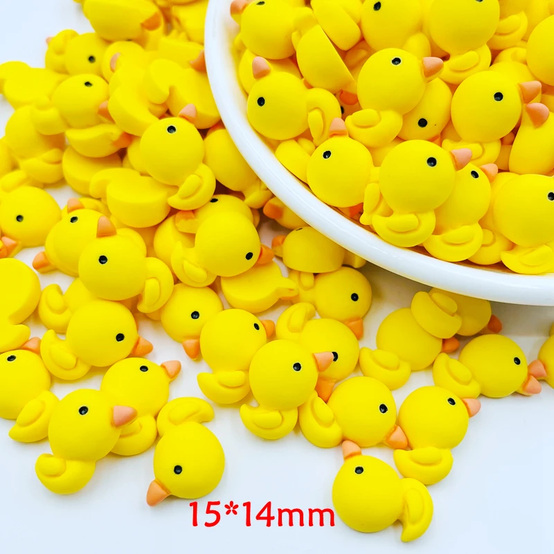 20 Chiếc Mới Dễ Thương Nhựa Mini Hoạt Hình Gọi Vịt Lưng Phẳng Cabochon Sổ Lưu Đáng Tự Làm Tôn Dáng Charm Phụ Kiện G99