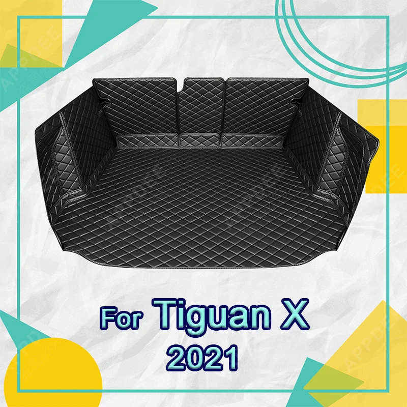 Auto Full Coverage Trunk Mat For VOLKSWAGEN VW Tiguan X 2021 Car Boot Cover Pad Cargo Liner Interior Protector Accessories