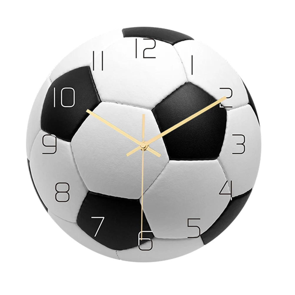 

Football Wall 12 Inch for Living Room Bedroom Office Home Decor Mute Acrylic Hanging Clock Big Arabic Numbers Stable