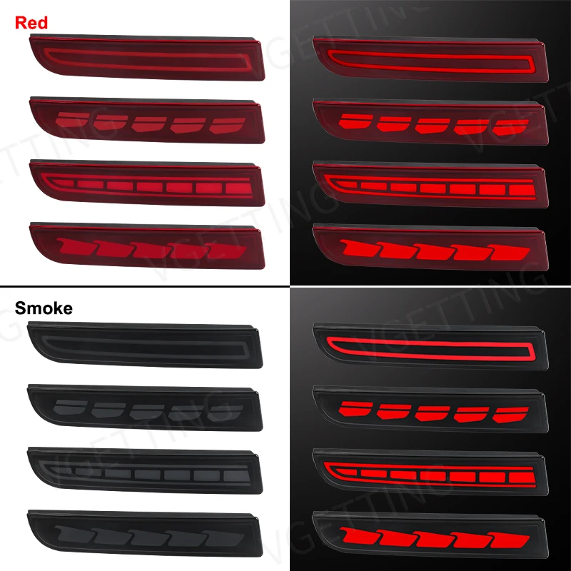 Car LED Rear Bumper Reflectors Lights For Mitsubishi Lancer Evolution X Outlander Tail Brake Lamp Sequential Turn Signal Light