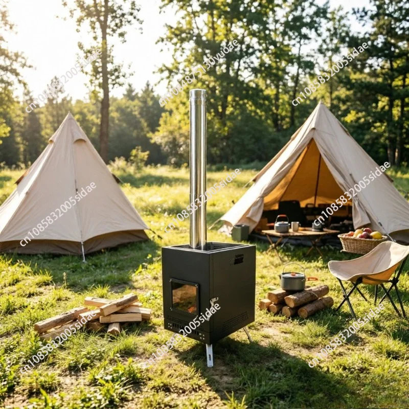 Portable Folding Dry Stove Stainless Steel Wood Burning Sauna Heater Winter Tent Heating For Camping Outdoor Survival