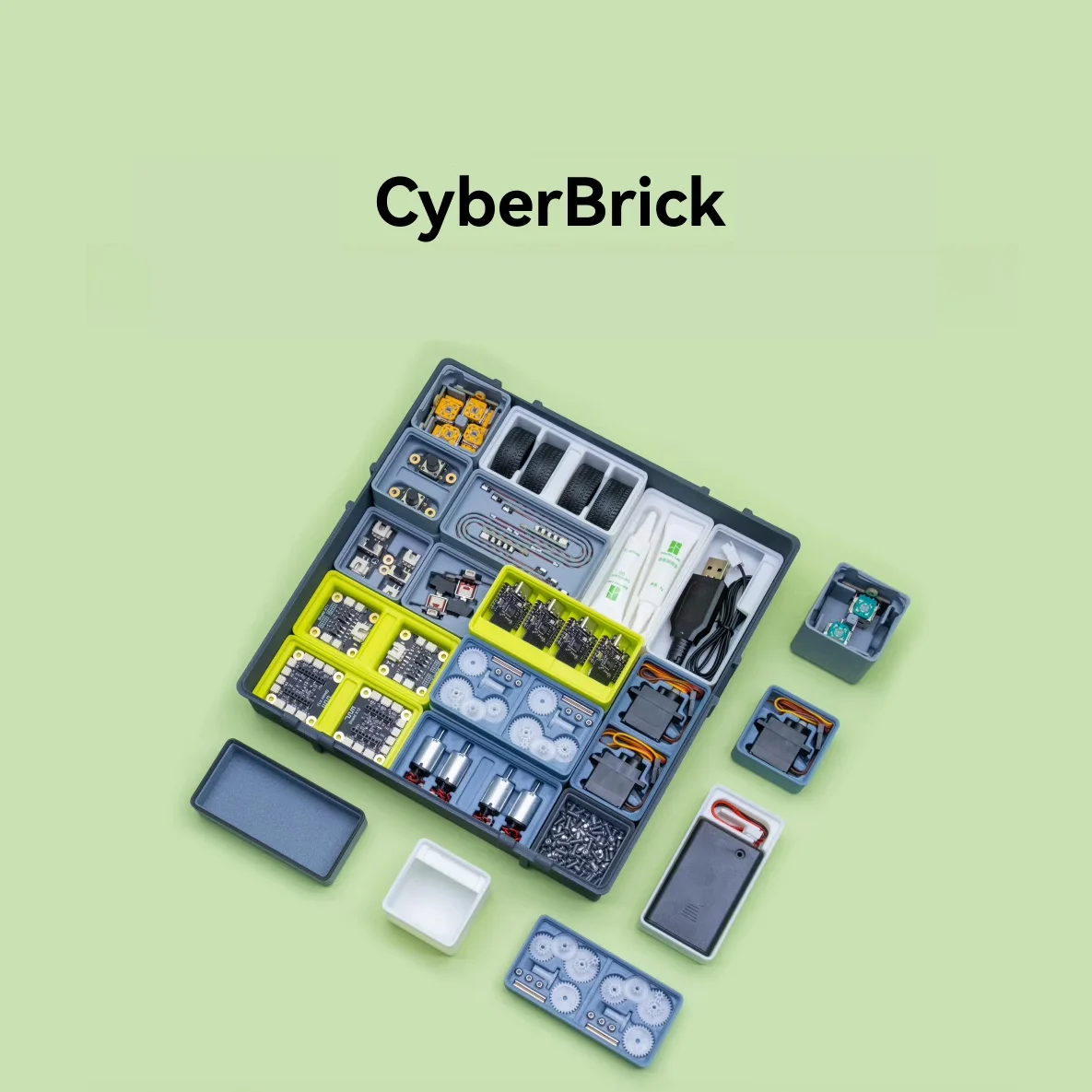 

BambuLab CyberBrick Remote-Controlled Hardware Kit Racing Robot DIY Assembly Toy Maker's Treasure Trove 3D Printed Model