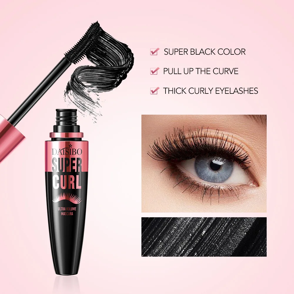 5D Waterproof Mascara Lengthens Eyelashes Extension Black Silk Fiber Waterproof Fast Dry Brown Black Curling Mascara Comestic