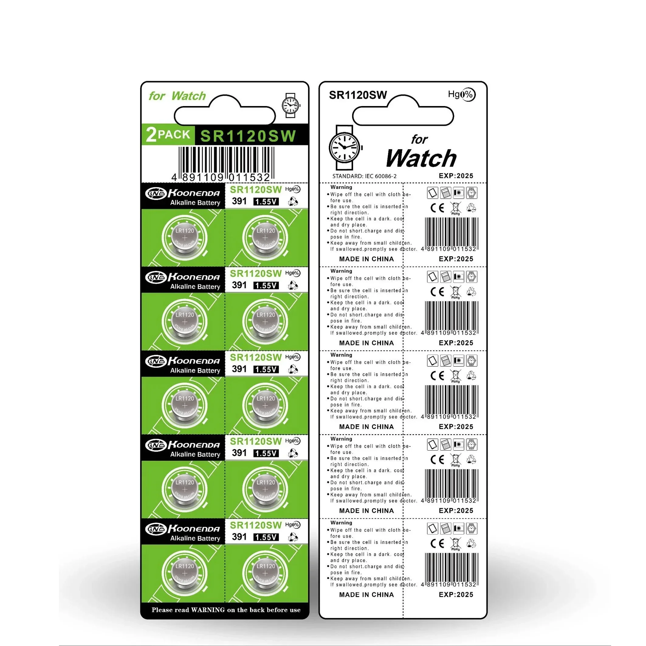 

2-50PCS 1.55V AG8 45mAh Button Batteries LR1120 391 SR1120 R1120W CX191 G8A 191 391A SR1120SW Cell Coin Watch Toy Remote Battery