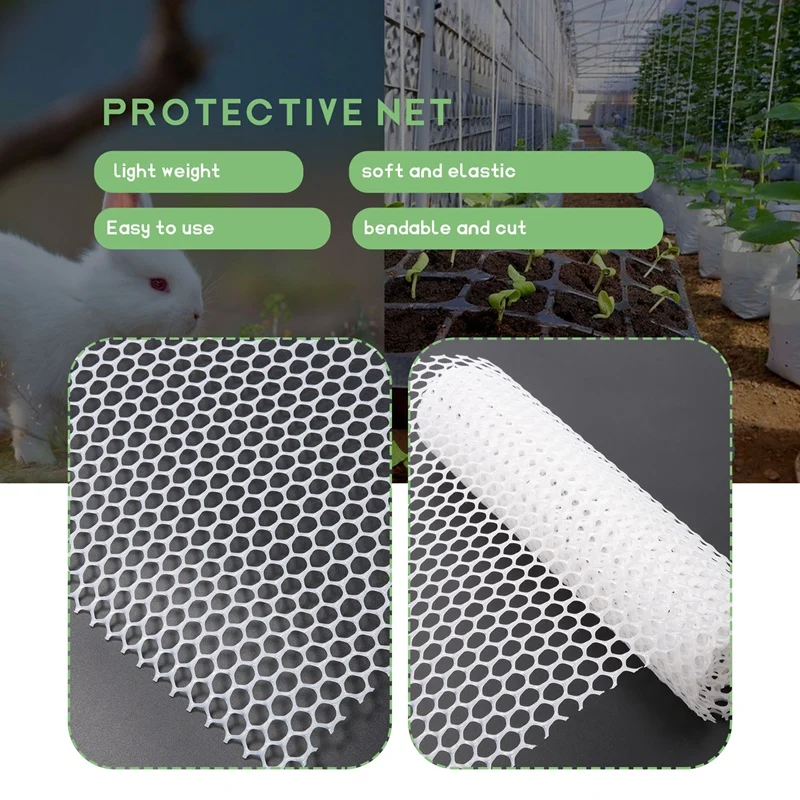 ABRE-malla de valla de alambre de pollo de plástico reutilizable, malla Hexagonal duradera y ligera, proyecto DIY para el patio del jardín del hogar