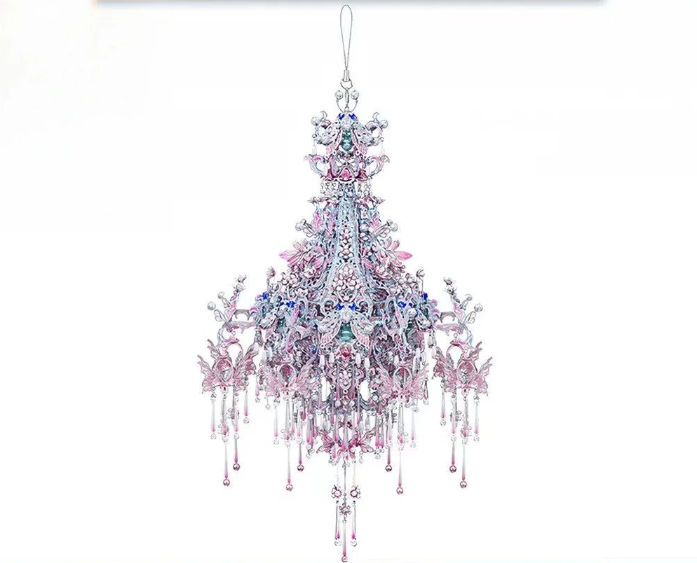 Vase Flower Lamp 3D Metal Three-dimensional Assembly Model Pendant Ornament Handmade DIY Material Package