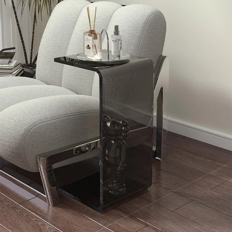 Acrylic Sofa Coffee Tables Living Room Bedside Side Table Modern Removable Room Table U-shaped Design Living Room Furniture image 3