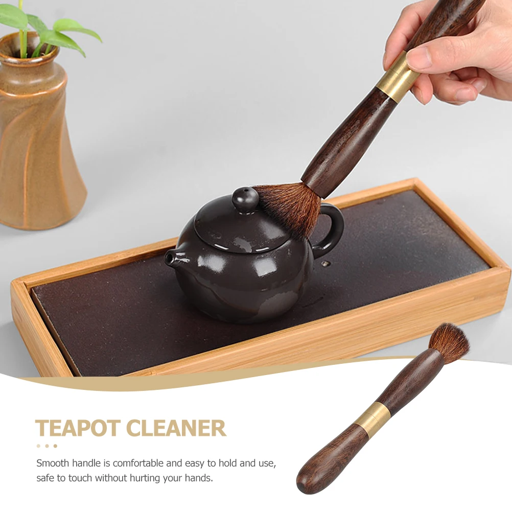 

Teapot Cleaner 2-in-1 Metal Tea Needle with Brush Pen Comfortable Grip Maintain Flavor Tea Culture Accessory Teapot Cleaner