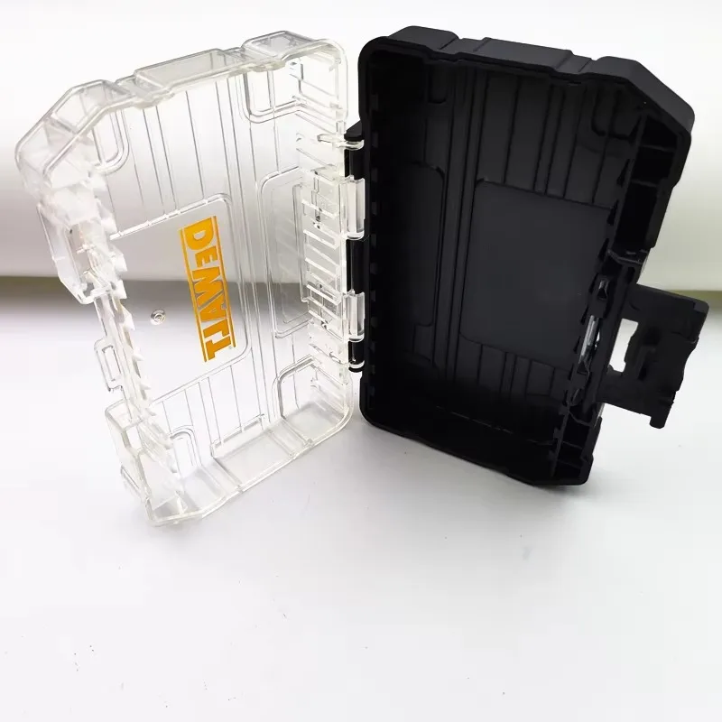 DEWALT TSTAK Schwarzer, mittelgroßer, robuster, stapelbarer, staubdichter Aufbewahrungskoffer für Bohrer, Werkzeugkasten, Zubehör, abnehmbar, 148 x 85 x 40 mm, 1 Stück. – Detail 4