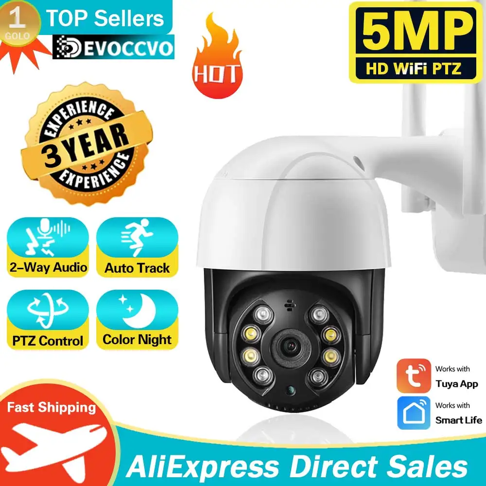 

Tuya 5MP Smart Home WIFI Surveillance Camera Color Night Vision Auto Tracking Outdoor HD Video CCTV Security IP Camera 360°