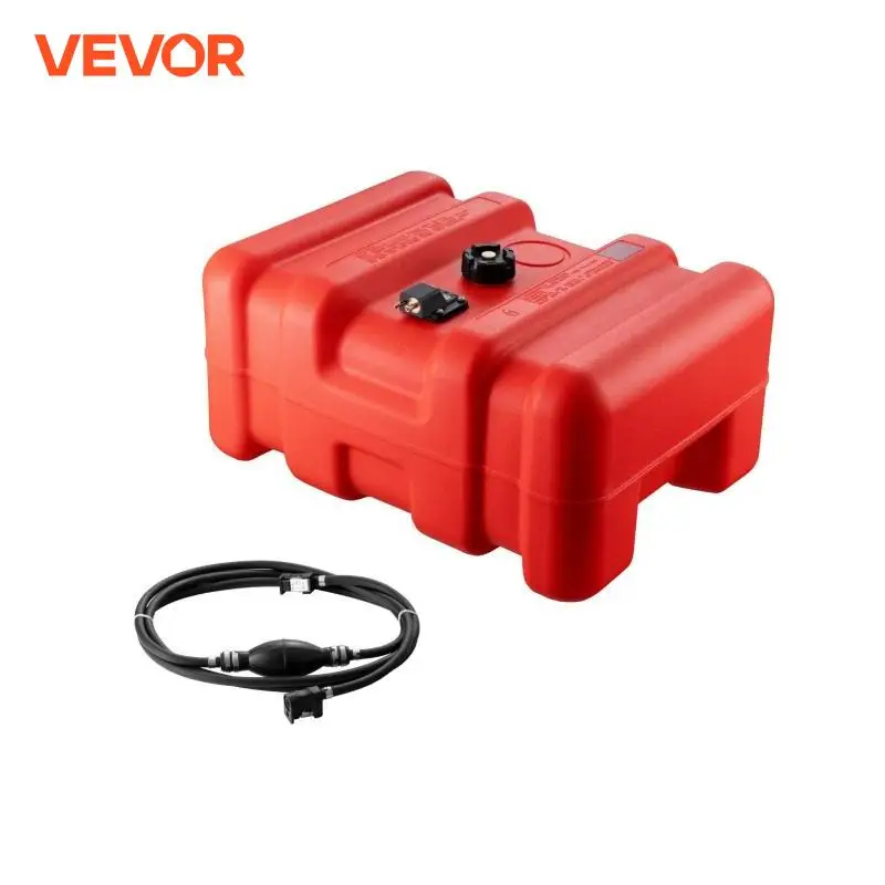 VEVOR 3/6/12Gal Marine Fuel Tank Portable Boat Fuel Gas Tank with Hose Easy to Carry for Yacht Outboard Engine Fishing Boats