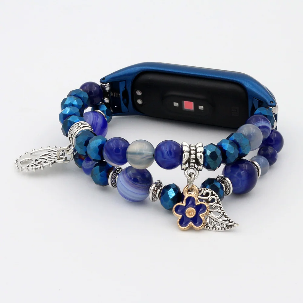 Blue Bracelet for Mi Band 5 Watch Strap Mi5 Bracelet for Mi Band 6/5 Xiaomi Jewelry Watchband Bands Replacement for Women Girl