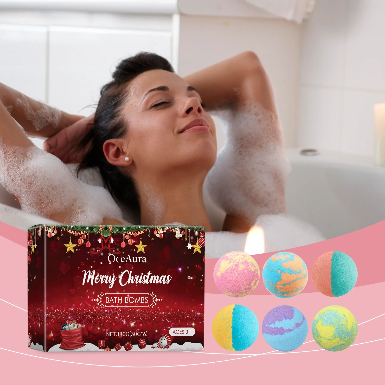 Dried Flower Bath Set Handmade Bath Salt Ball Deep Skin Cleansing Relaxing Bubble Spa Kit Birthday Self Care Gift For Her