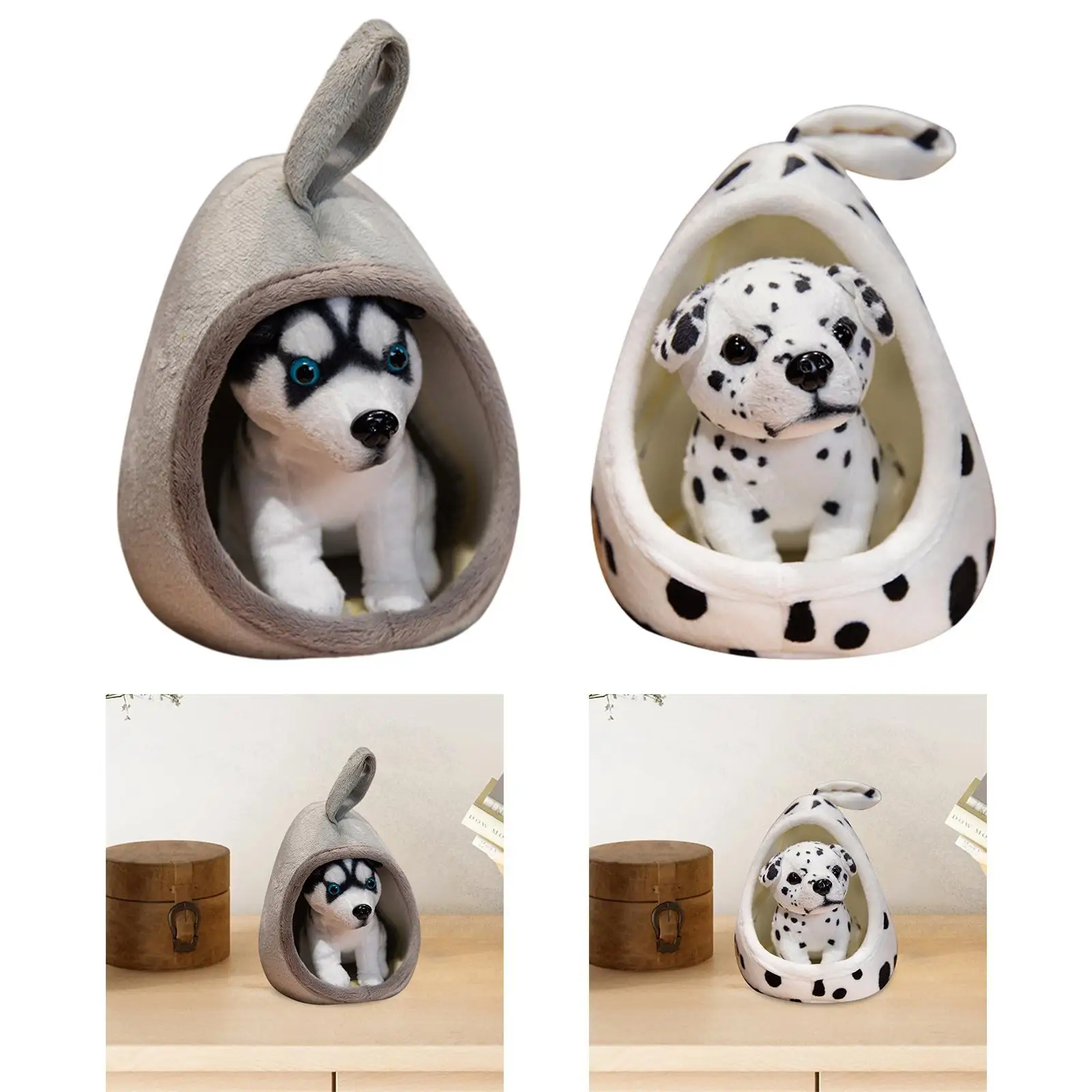 Dog Stuffed Animals Doll Simulation Soft Removable Decor Cute Stuffed Toy for