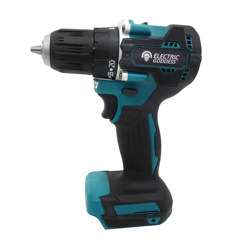 Electric Goddess DDF487 410W Cordless Electric Impact Drill LED Brushless Driver Rechargeable Power Drill For Makita 18V Battery
