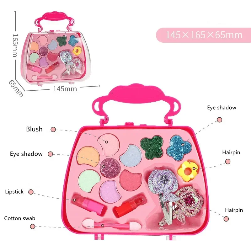 Pretend Play Kit Toys Girls Makeup Tools Set Simulation Lipstick And Eye Shadow For Kids Girls' Christmas Birthday Gift