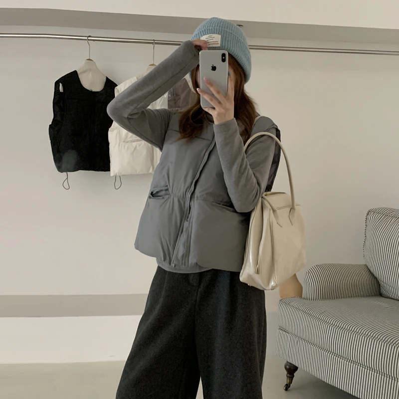 

Versatile Vest Women Korean Cotton Jacket Winter New Stacked Layering Top Sleeveless Fashion Outerwear