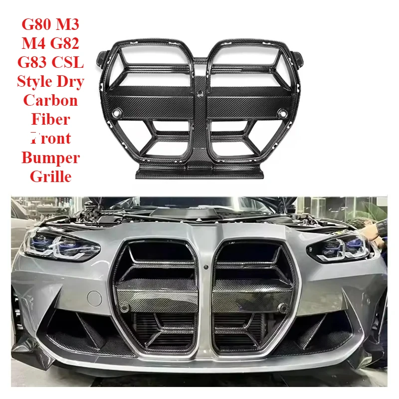 

Высокая экономичность для BMW G80 M3 M4 G82 G83 CSL Style Сухая решетка переднего бампера из углеродного волокна