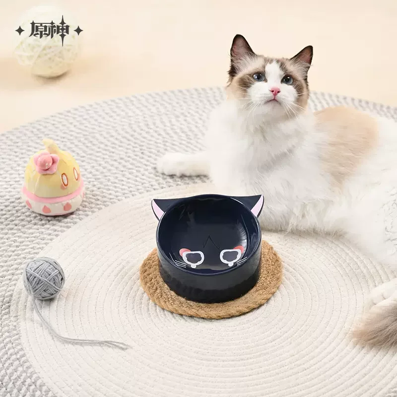 Presale Sunsyea Genshin Impact Official Merch miHoYo Original Wanderer Fairy Tale Cat Ceramic Pet Bowl