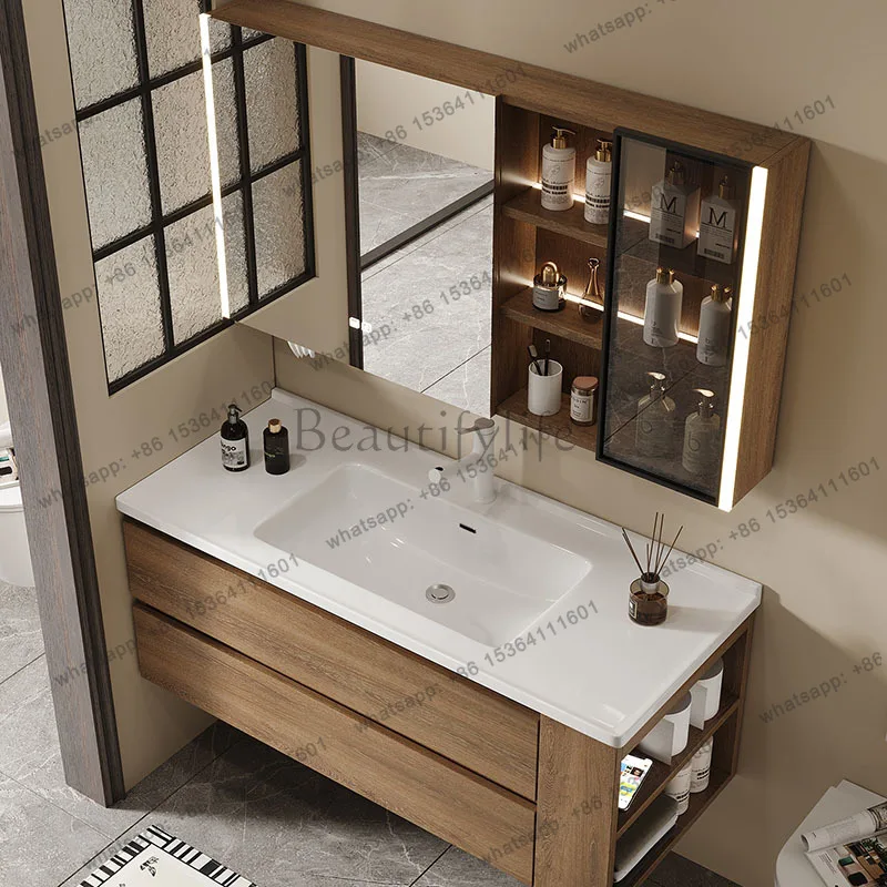 YJ Partitions Luxury Bathroom Cabinet Organizer Mirror Makeup Decorations Cupboard Skincare Perfume Archivadores Salon Furniture