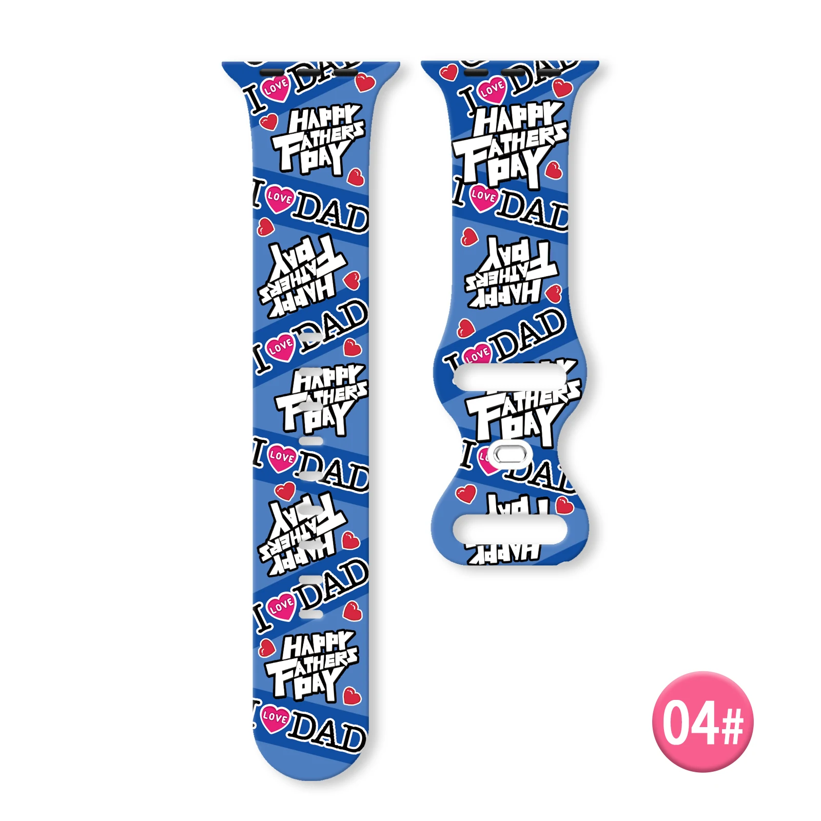 สายซิลิโคนพิมพ์ลายวันพ่อสำหรับนาฬิกา Apple 9 8 7 SE 6สร้อยข้อมือเปลี่ยนสายได้สำหรับ iWatch 49มม. 45มม. 44mmm 42มม.