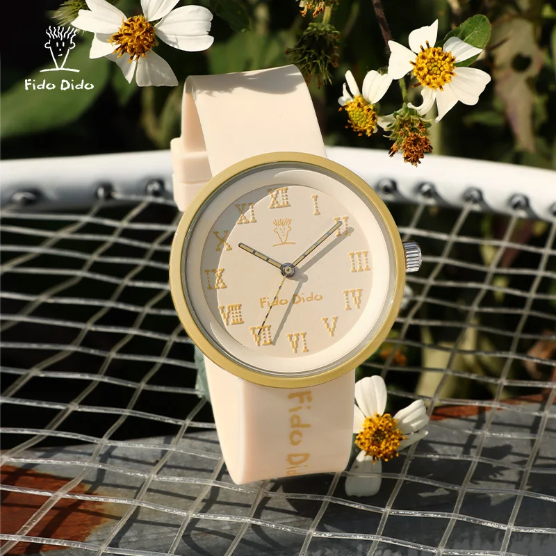 Fido Dido × Seven-Up Sports Watch - 50M Waterproof Silicone Strap | Luminous Quartz | Unisex Couple Watches | FD2362-1095