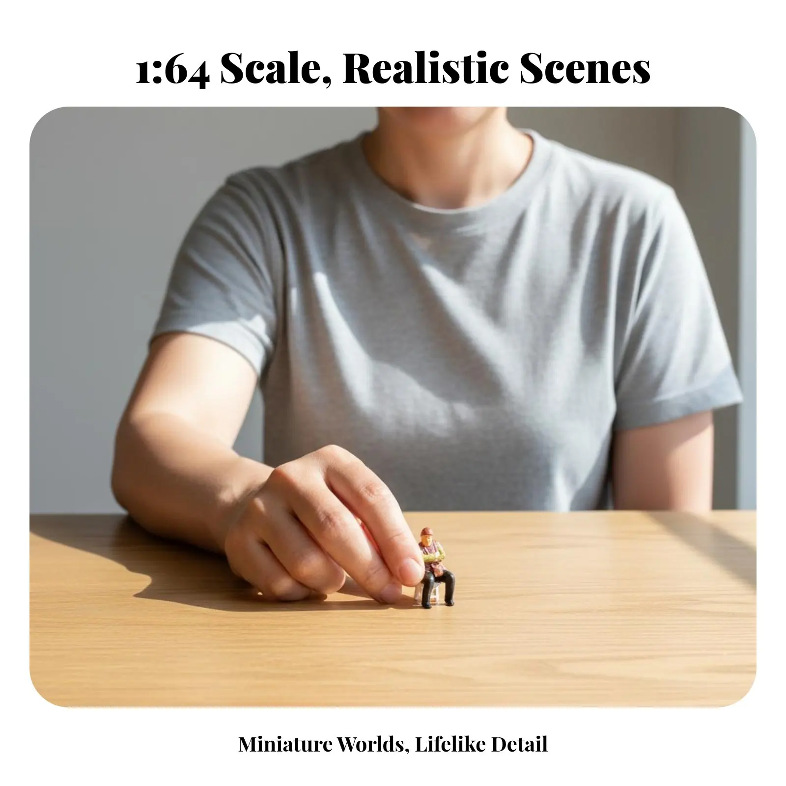 

1:64 Scale Human Figure Highly Detailed 1:64 Scale Figure Tiny Landscape Decoration Realistic Features Miniature Scene Scene