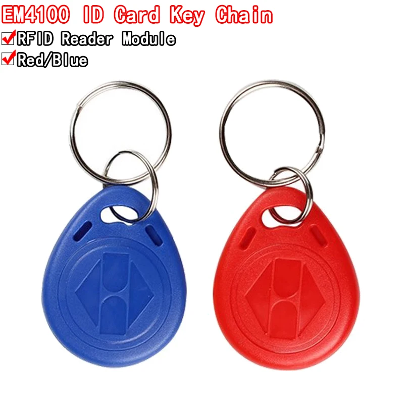 10pcs EM4100 125khz ID Keyfob RFID Tag Tags llaveros llavero Porta Chave Card Sticker Key Fob Token Ring Proximity Chip TK4100