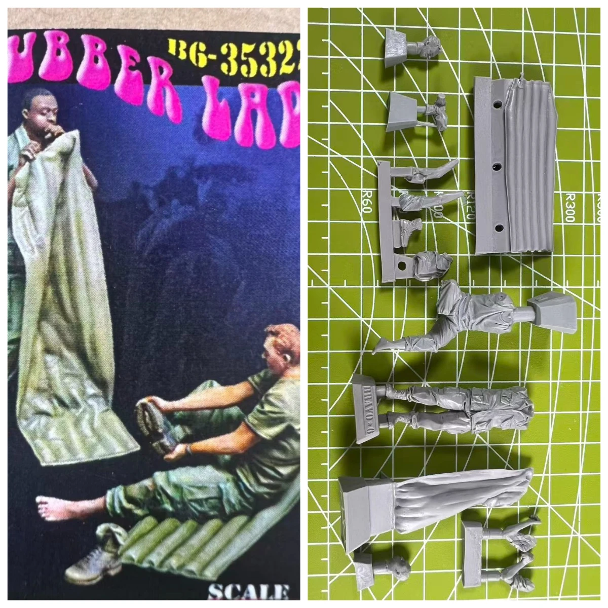 

1: 35 Resin Model RAL Infantry Resting State Model Scene Layout Unpainted State (2 People)