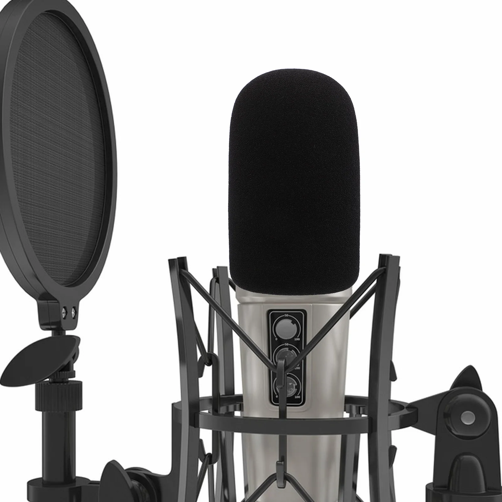 

Sponge Microphone Cover Windscreen Noise Reduction for Live Streaming Music Production Compatible with Audio