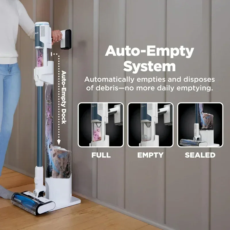 DD2Shark 깨끗한 빈 무선 스틱 자동 비우기 시스템, HEPA 필터, BU3523을 갖춘 경량 무선 진공 청소기