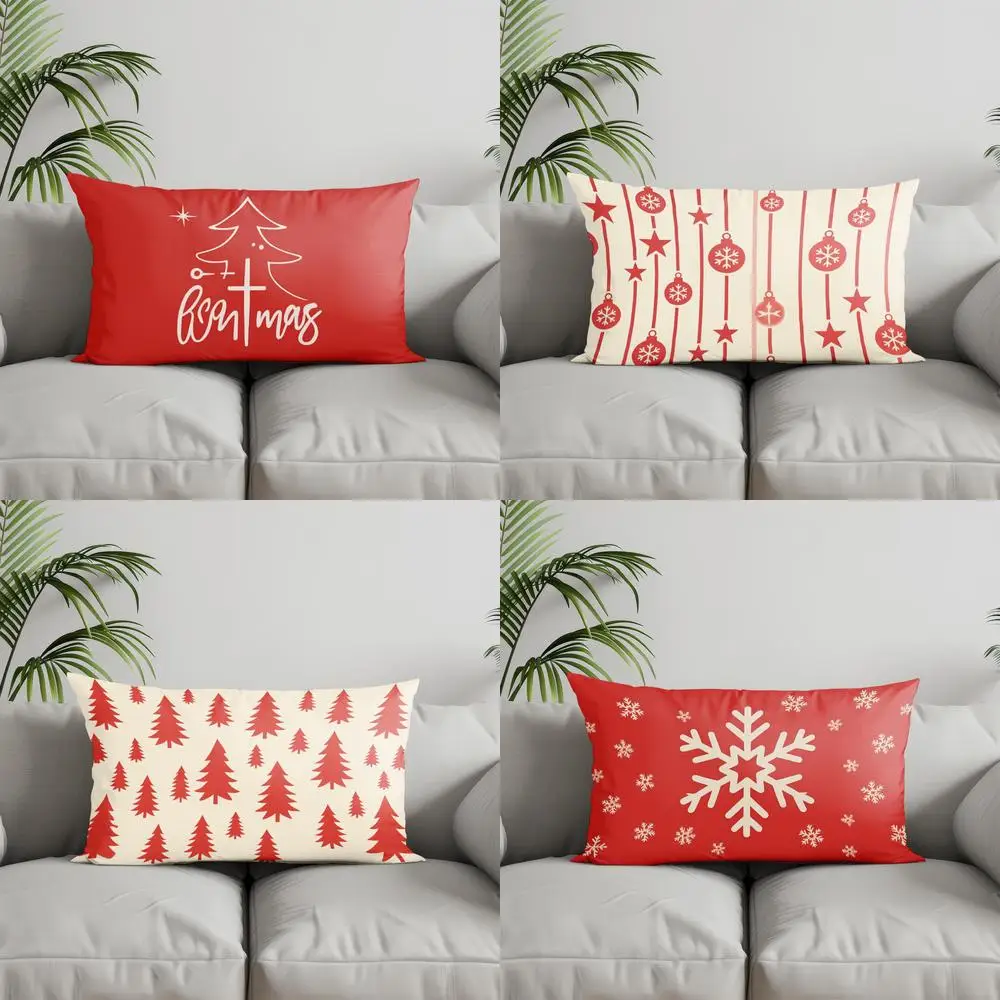 ديكور المنزل وسادة شجرة عيد الميلاد لقضاء عطلة مناسبة لأريكة غرفة النوم غطاء وسادة السيارة وسادة الظهر المستطيلة #1