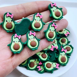 10 Pcs New Cute Resin Cartoon Avocado Series Flat Back Cabochon Scrapbook Kawaii DIY Embellishments Charm Accessories A61