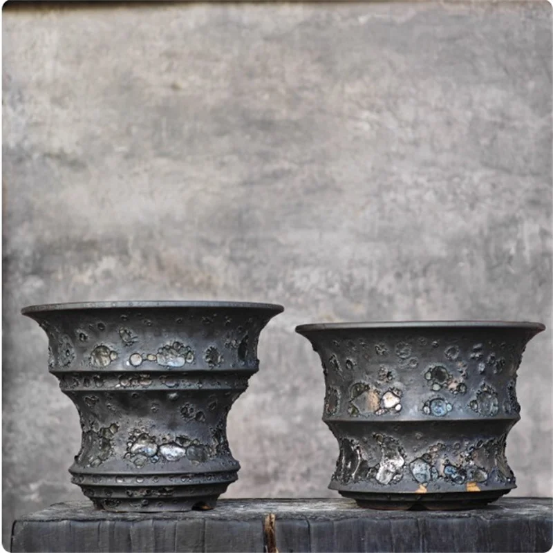 dark-gold-bubble-glazed-porcelain-root-crops-potmiddle-sizepachypodium-agave-cactuses-plant-potflower-vasebonsai-plant-pot