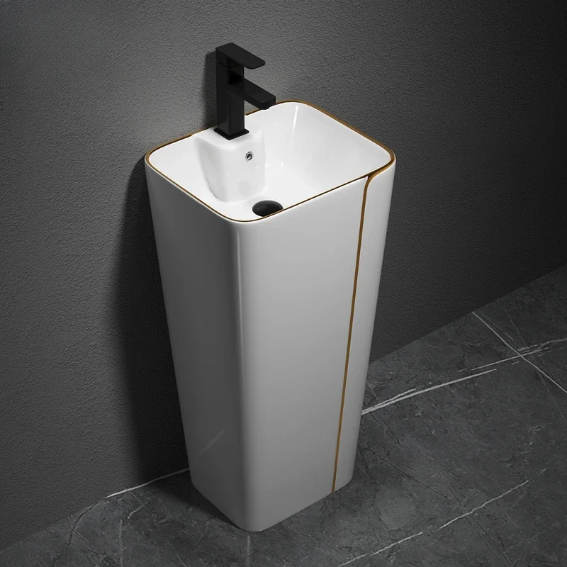 Minimalist modern ceramic pillar basin,pillar style balcony, bathroom, vertical washbasin