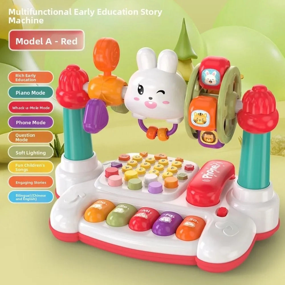 16 in 1 Rotating Music Piano Keyboard Interactive with Light Sound Baby Music Piano Toy Music Instrument Funny