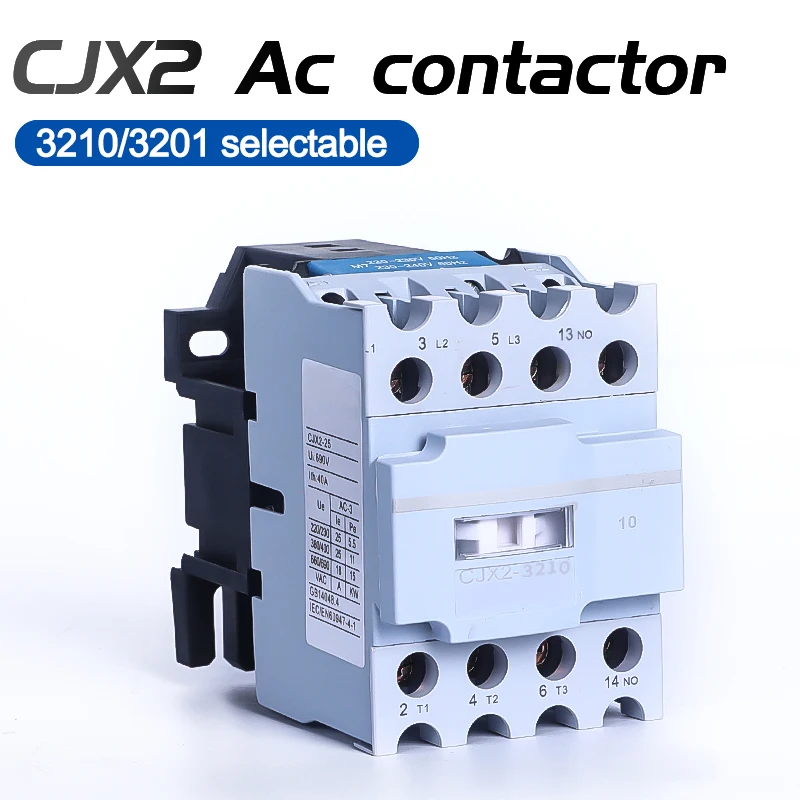 CJX2 3210-3201Contator AC para Aparelhos Industriais , Condutividade Forte, 110V,380v Pure copper coil 1NO 1NC