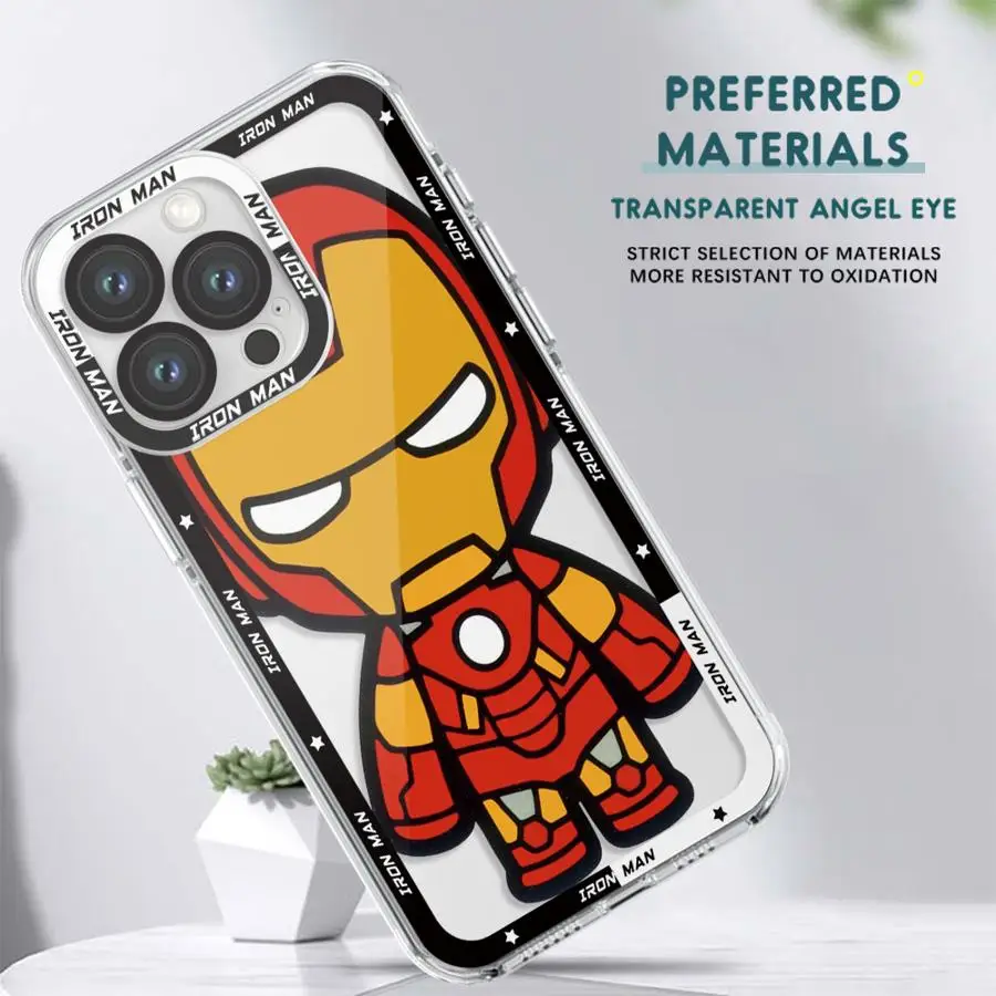 Marvel Cartoon Superhero Case for OPPO A98 A94 A92 A78 A76 A74 A72 A58 A54 4G A55 A16 A17 A32 A57 A31 5G Transparent Soft Cover