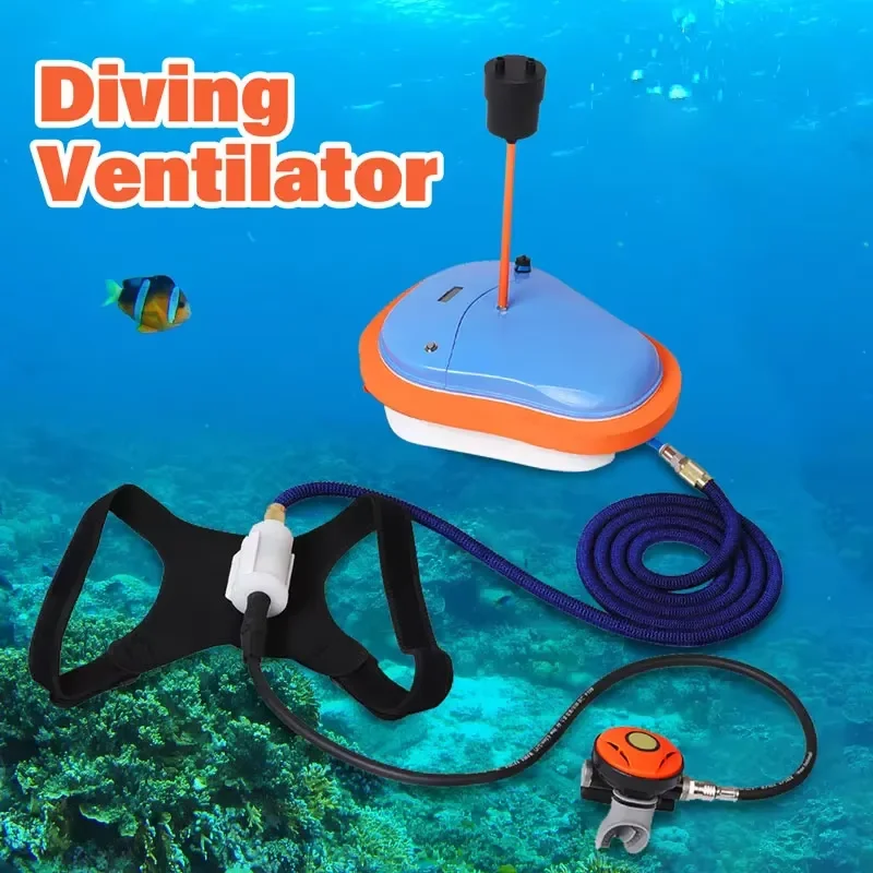 Diving Ventilator Scuba Diving Snorkel Equipment Device Portable Underwater Support Support Replace Battery 7M