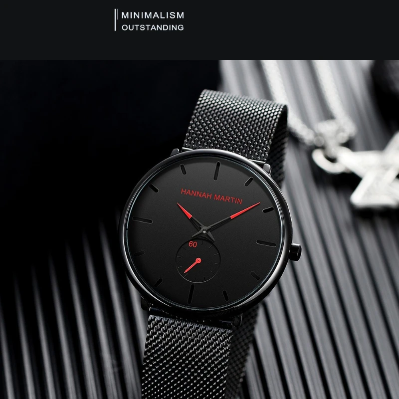 HANNAH MARTIN 2140 ผู้ชายหรูหรานาฬิกาแฟชั่นธุรกิจควอตซ์นาฬิกานาฬิกาสําหรับชาย Часы МужруReloj Hombre