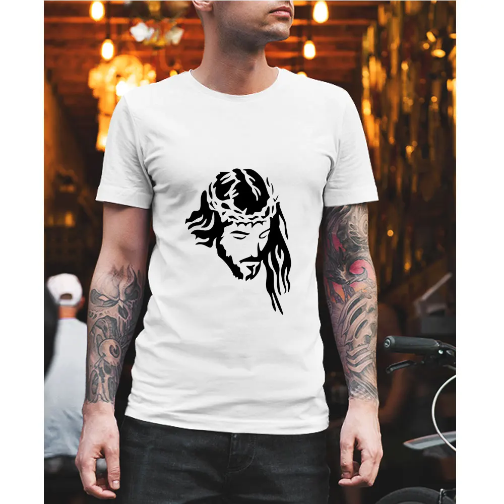 Madona Jesus Iron-On Transfer Sitckers For Clothing DIY T-Shirt Black Iron Patch Decals Thermal Stickers On Colthes Stripes
