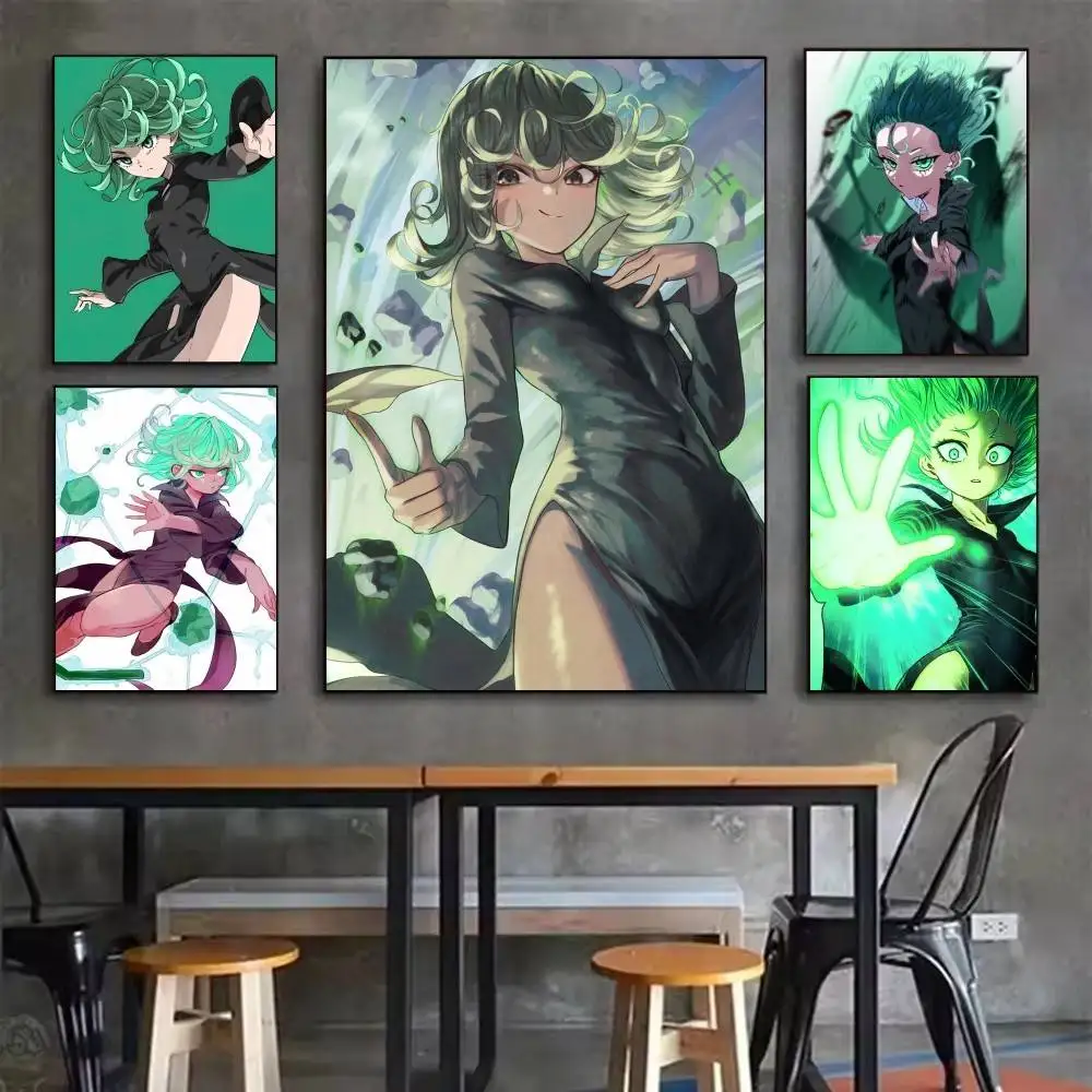 Póster de One Punch Man Tatsumaki, Adhesivo Decorativo de Pared con Impresión HD a Prueba de Agua