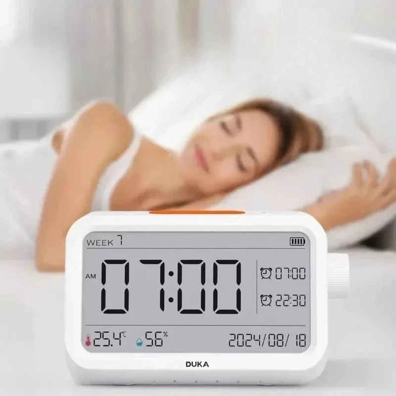 DUKA ATuMan Digital LCD Thermo Hygrometer Indoor High Precision Desktop Wall-mount Clock Calendar