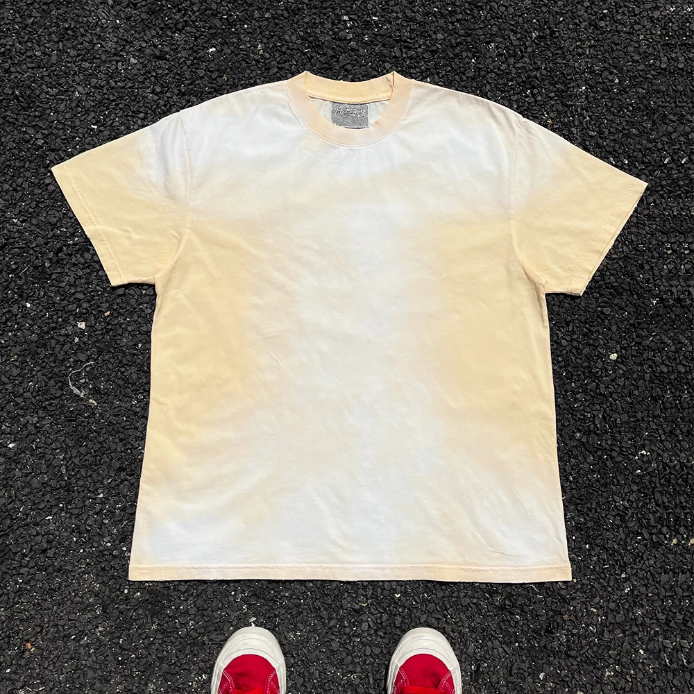 Wang Studio 10-Year-Old Store Gradient Dyeing  Color Short Sleeve T-Shirt Loose Couple Matching Casual Wear