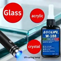 Kit de resina UV de 50g con luz, pegamento UV de curado rápido de 5 segundos, reparación de resina transparente, joyería, acrílico, vidrio, unión artesanal de bricolaje