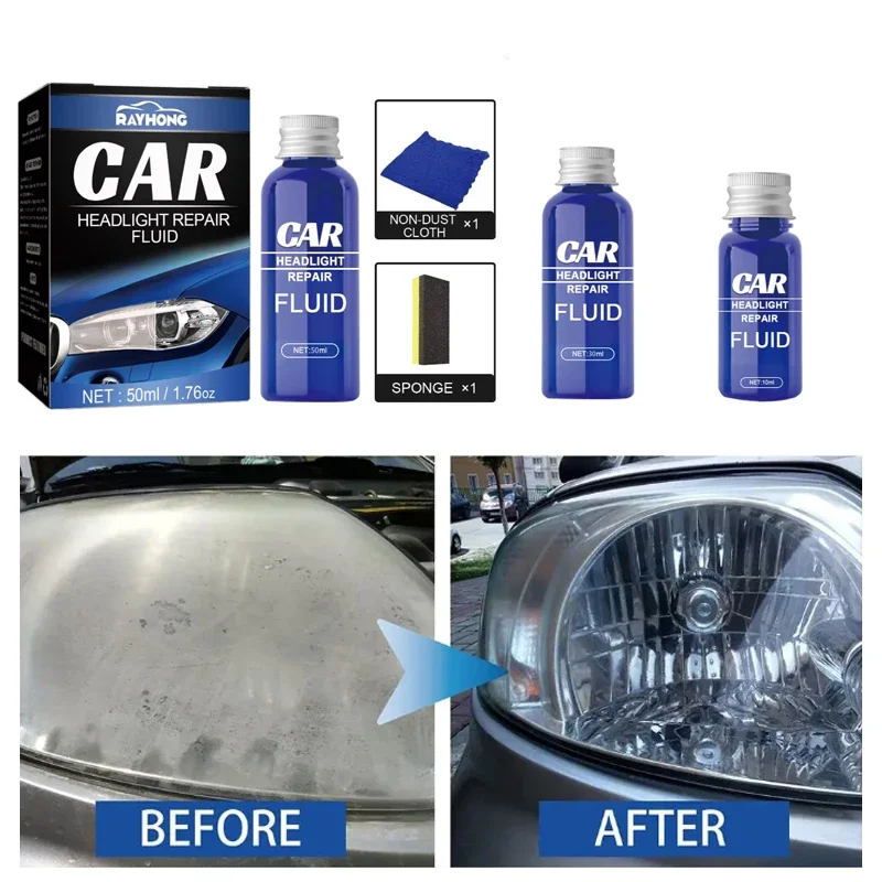 10/30/50ML Lights Refurbishing & Repairing Fluid Crystalisation Repairing Kit Dirt Removal & Cleaning Car Cosmetic Tools