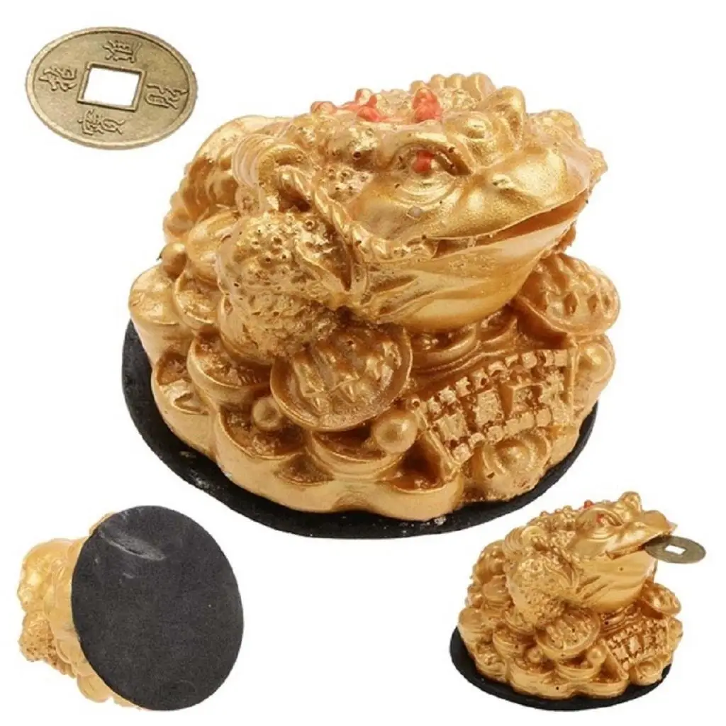 Feng Shui Money Toad Wealth Fortune Frog Statue for Home Car Stores