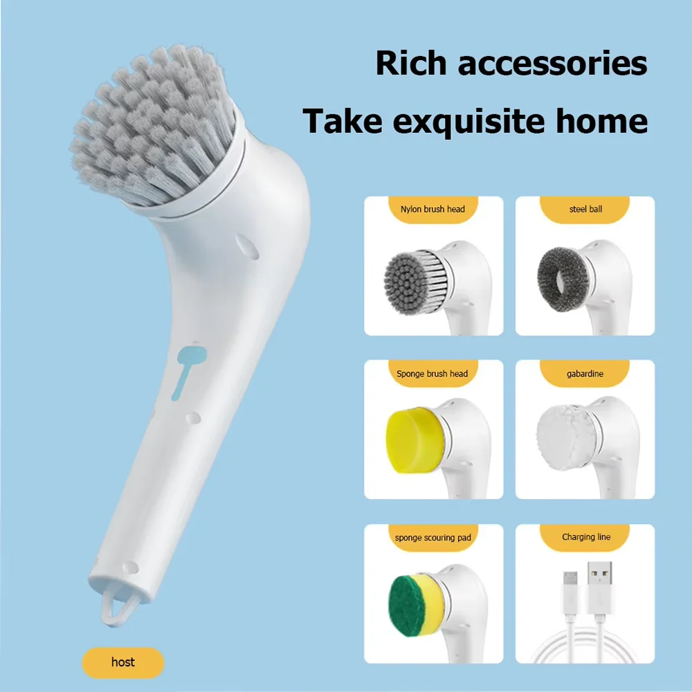 5 in 1 Wireless Electric Cleaning Brush Bathroom Window Kitchen Automotive Multifunctional Household Rotating Cleaning Machine